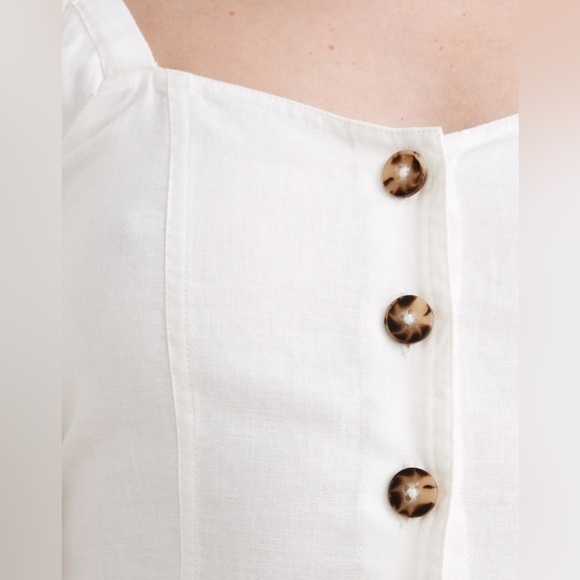 Madewell Lighthouse Linen-Cotton Puff-Sleeve Mini Dress Sz 6 - Picture 9 of 9